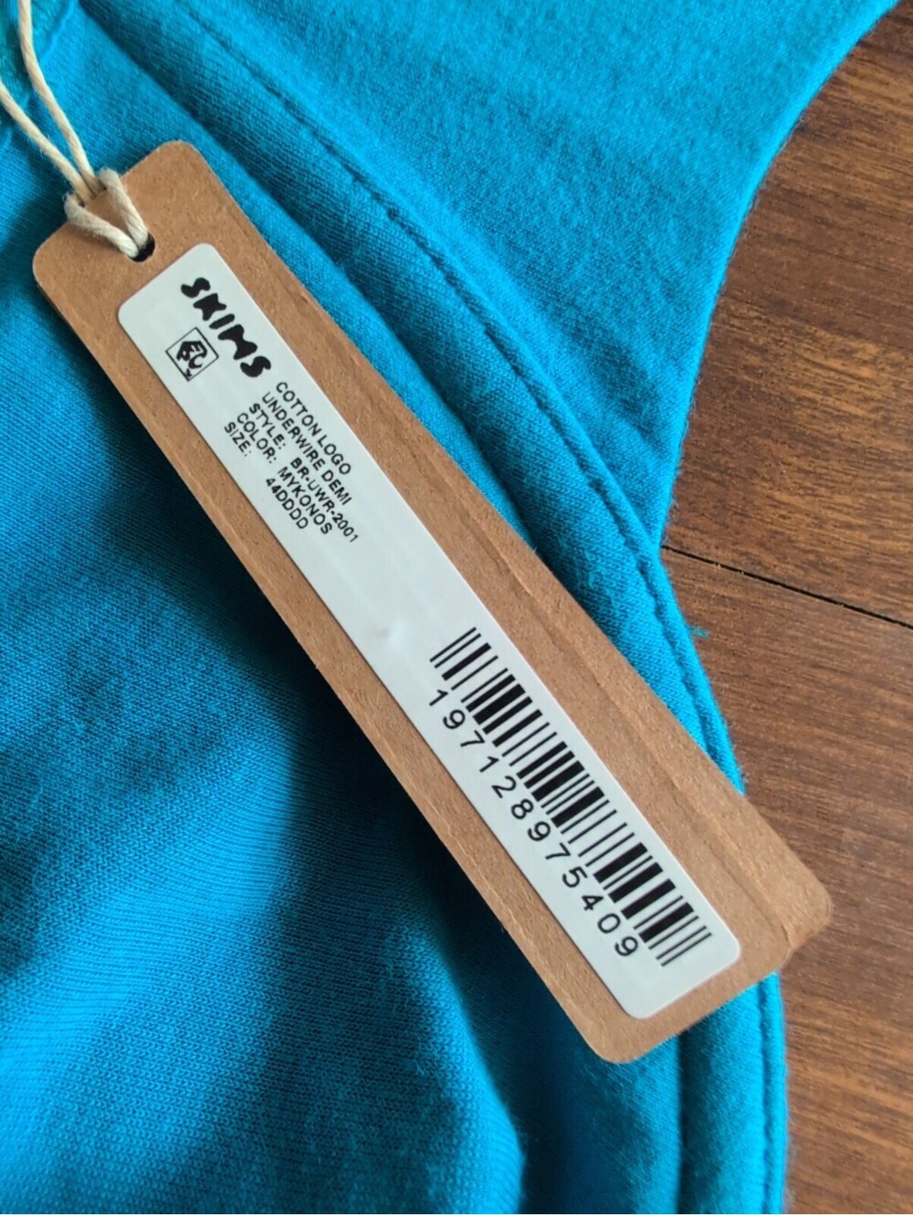 Skims Logo Cotton Demi Unlined Underwire Bra US Size 44 DDDD Blue Comfort [COPY] - Picture 5 of 9